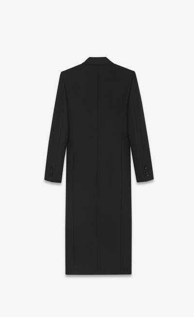 SAINT LAURENT double-breasted tuxedo coat in crepe wool outlook