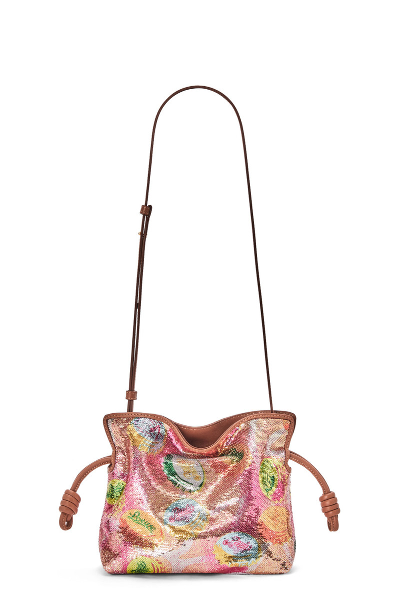 Mini Flamenco clutch in sequins and classic calfskin 5