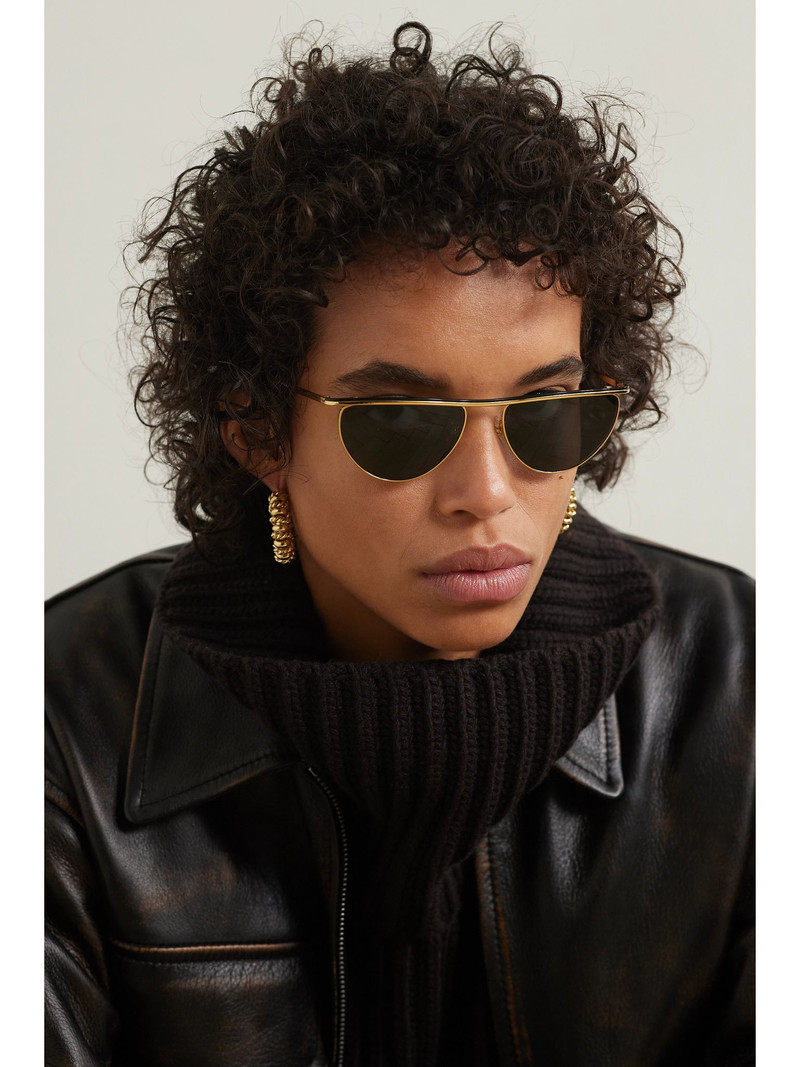 Oliver Peoples + KHAITE 1984C cat-eye gold-tone sunglasses Gold outlook