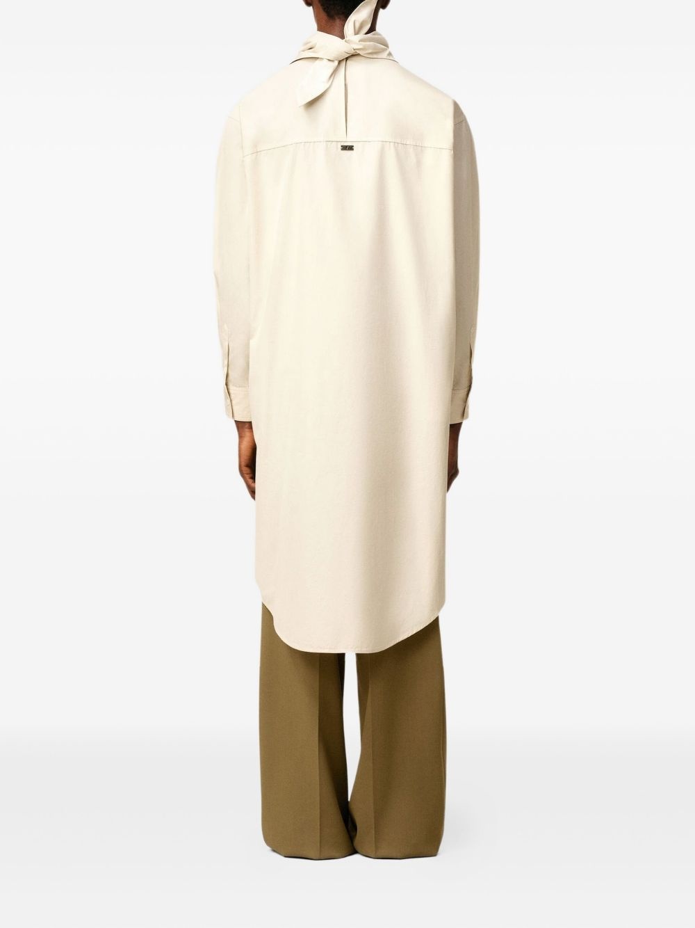 bandana-collar midi shirt - 4
