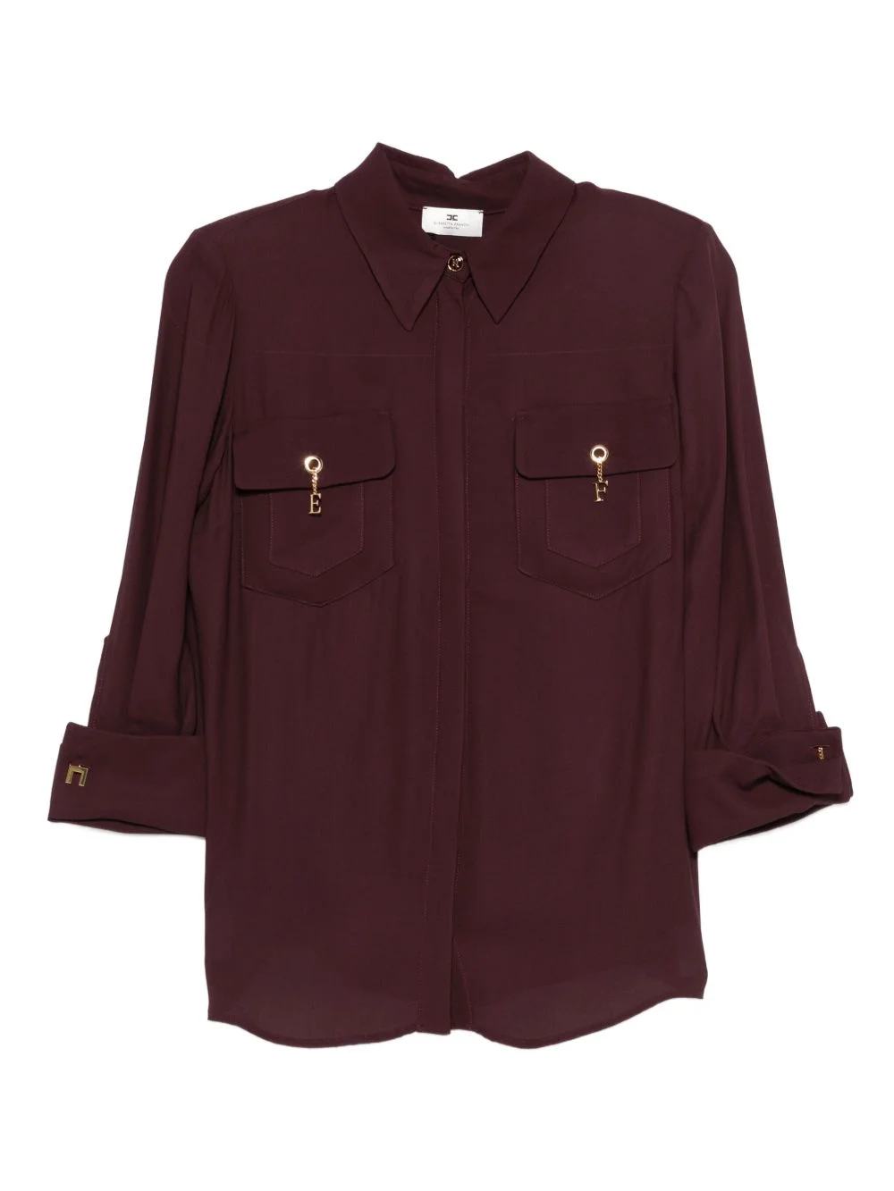 charm-detail pocket shirt - 1