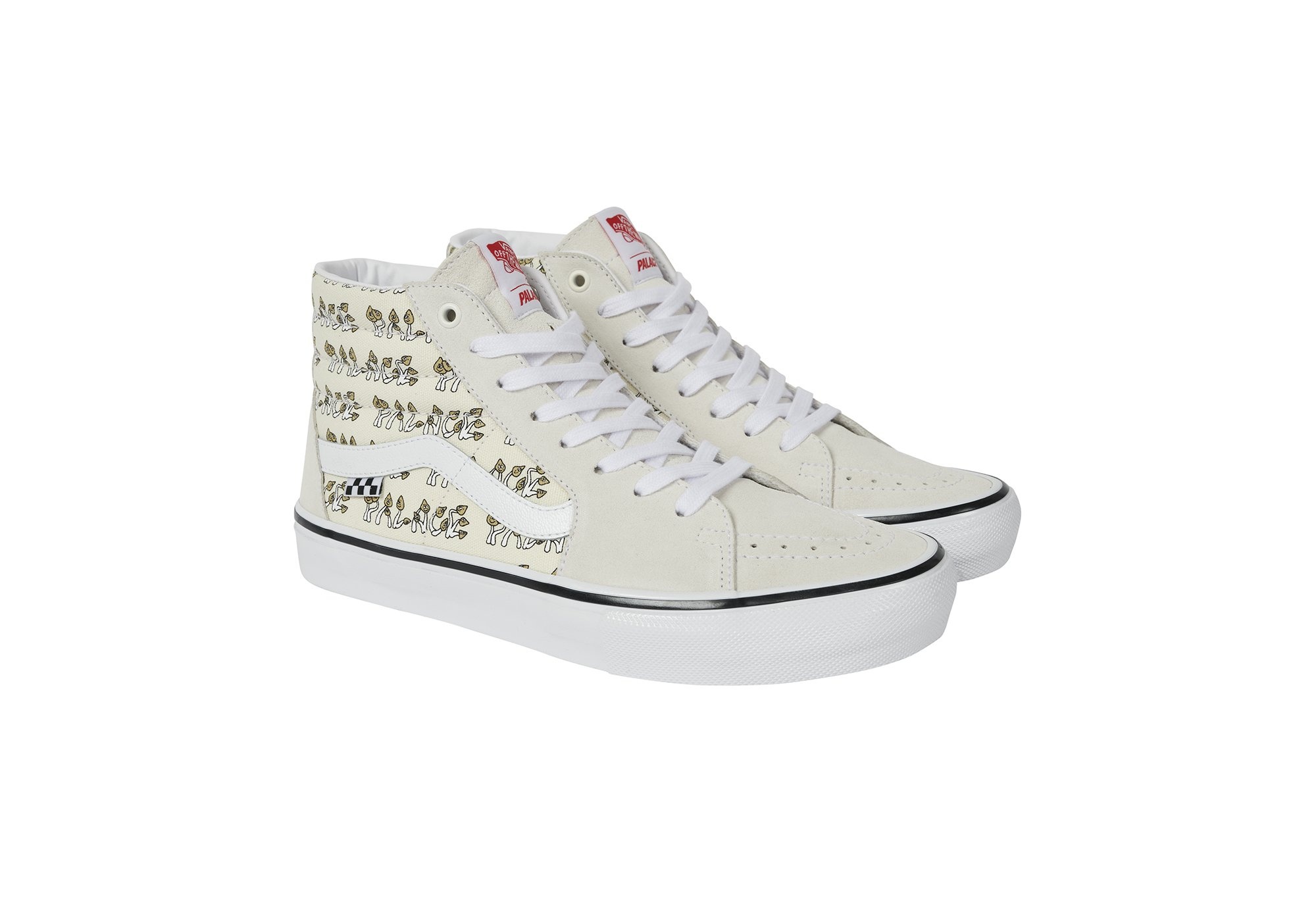 PALACE VANS SKATE SK8-HI MARSHMALLOW / P SHROOM - 1