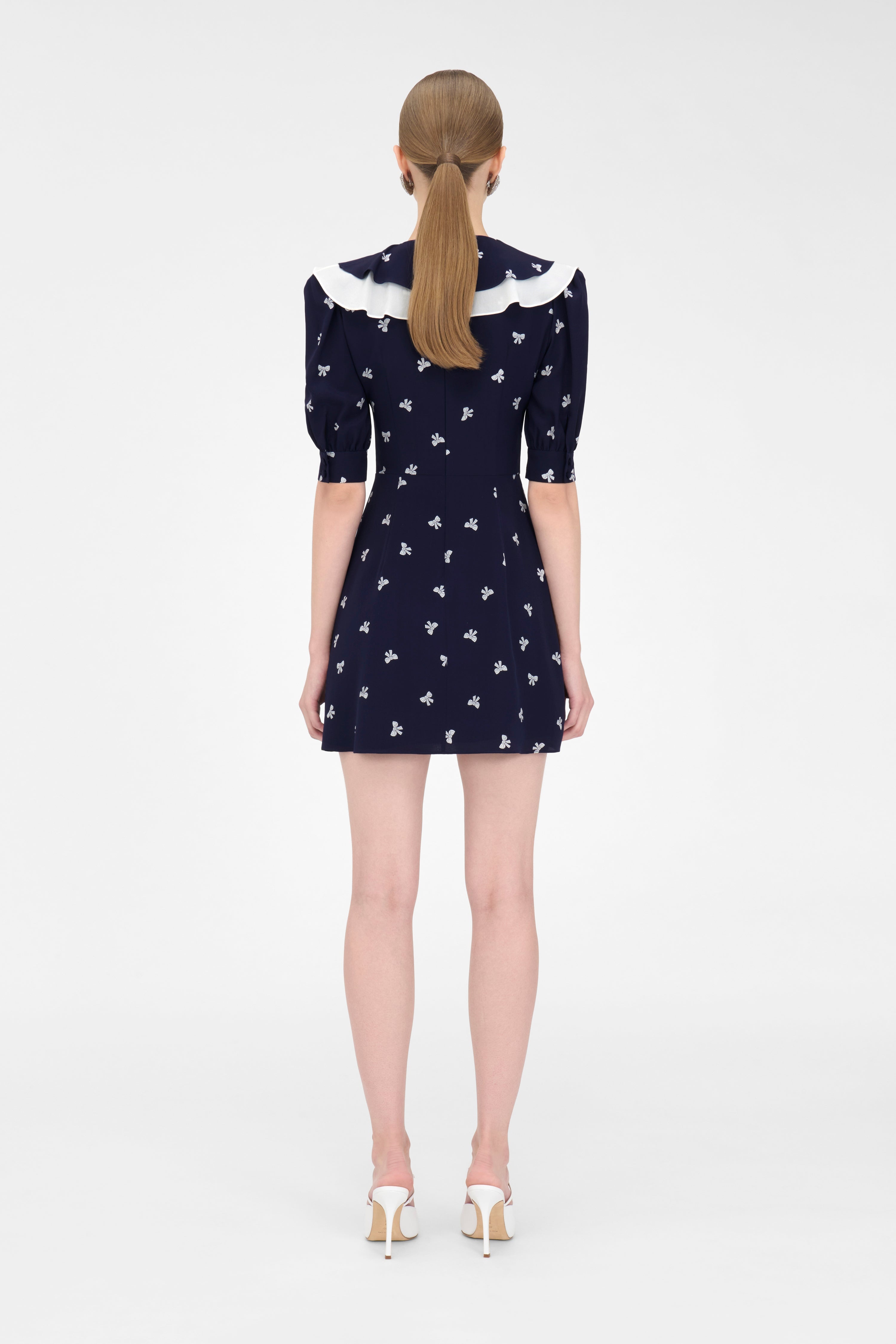 BOWS PRINT MINI DRESS - 4