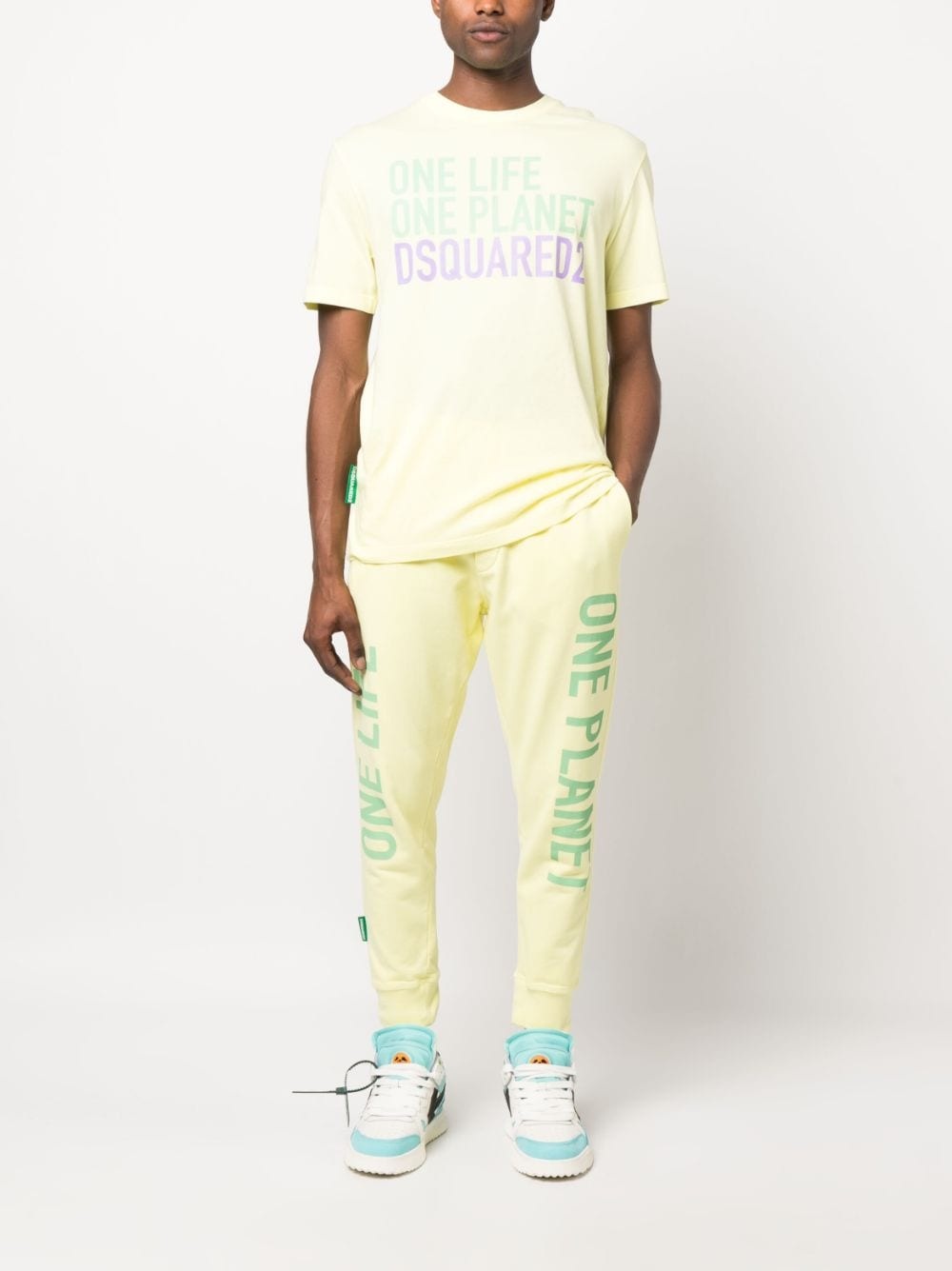 logo-print cotton track pants - 2