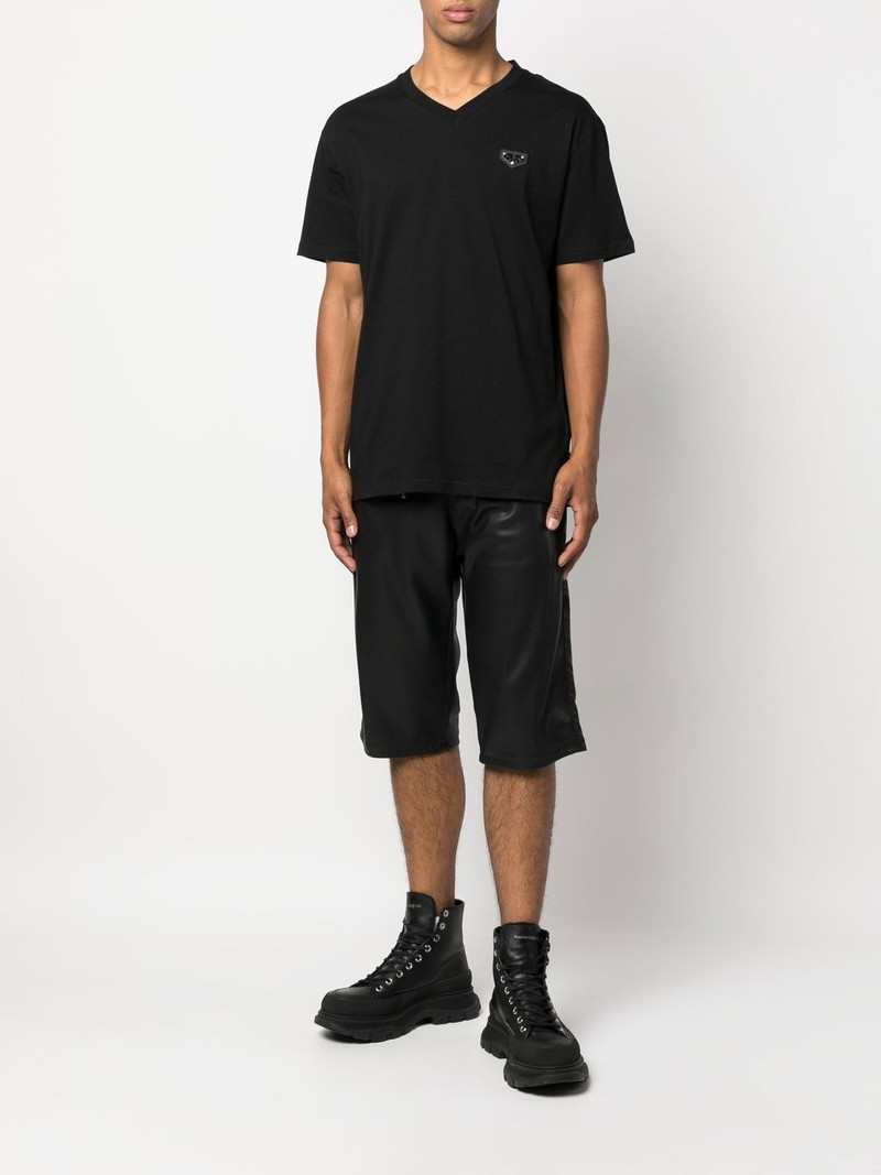 PHILIPP PLEIN logo-plaque V-neck T-shirt outlook