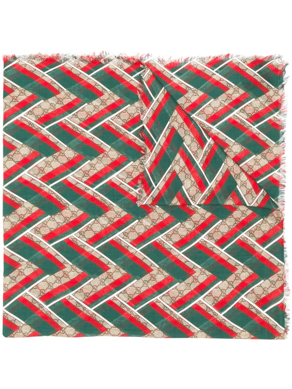 chevron Web monogram scarf - 1