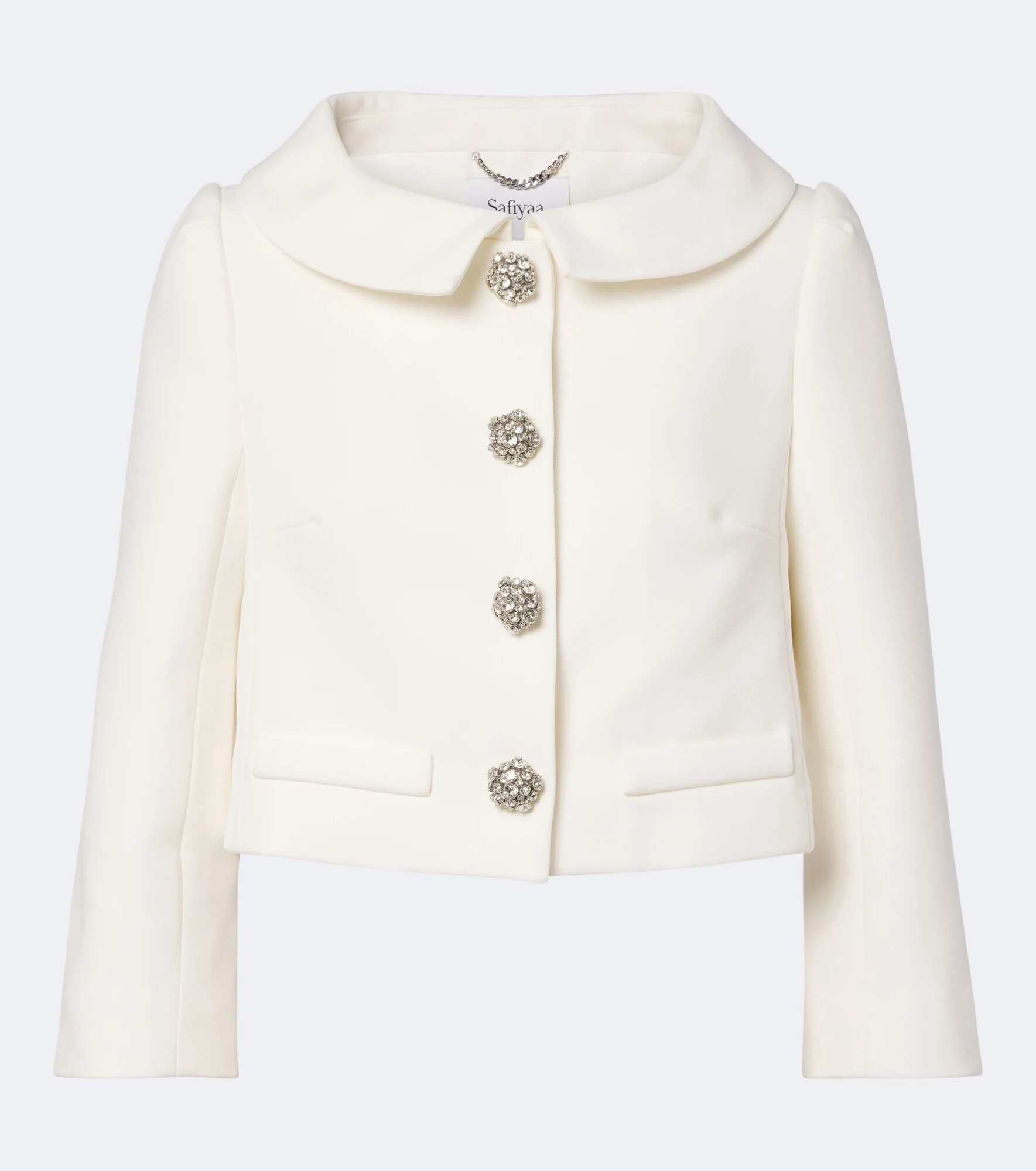 Bridal Brigitta cropped crêpe jacket - 1