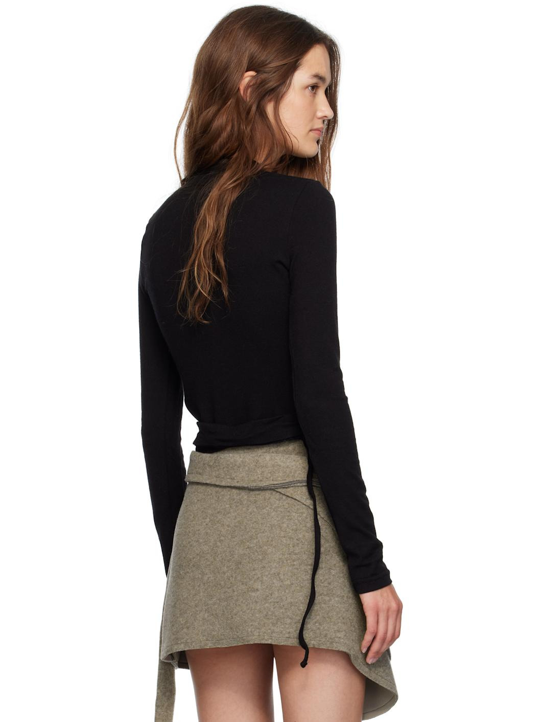 Black Double Closure Knit Cardigan - 3