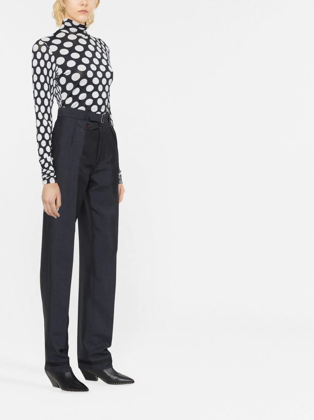 high-waisted tailored trousers - 3