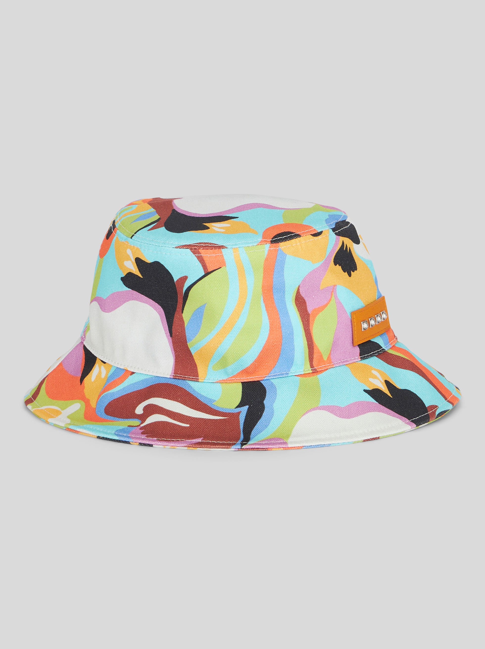 BUCKET HAT WITH FLORAL WAVES - 1