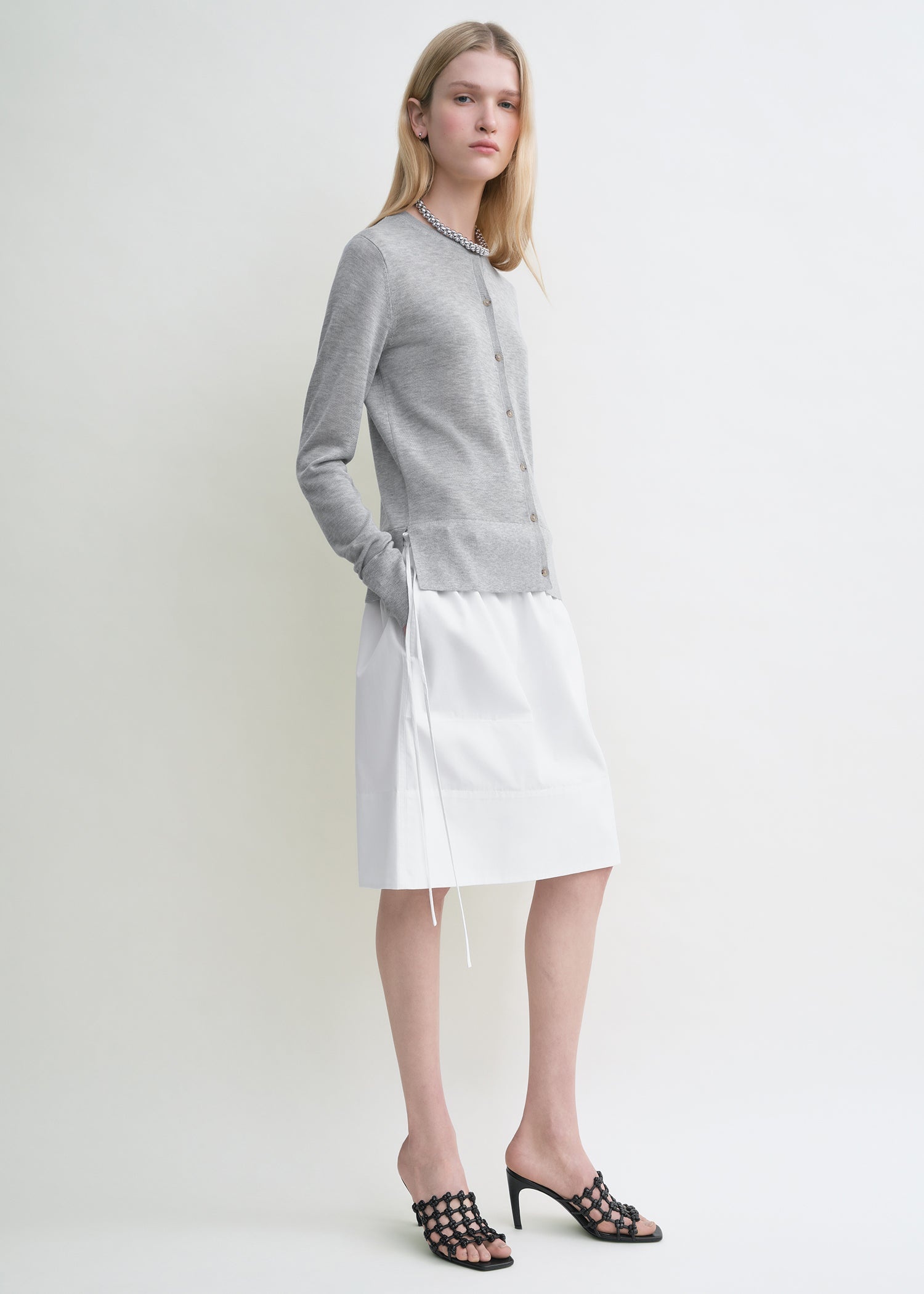 Fine knit cardigan grey - 3