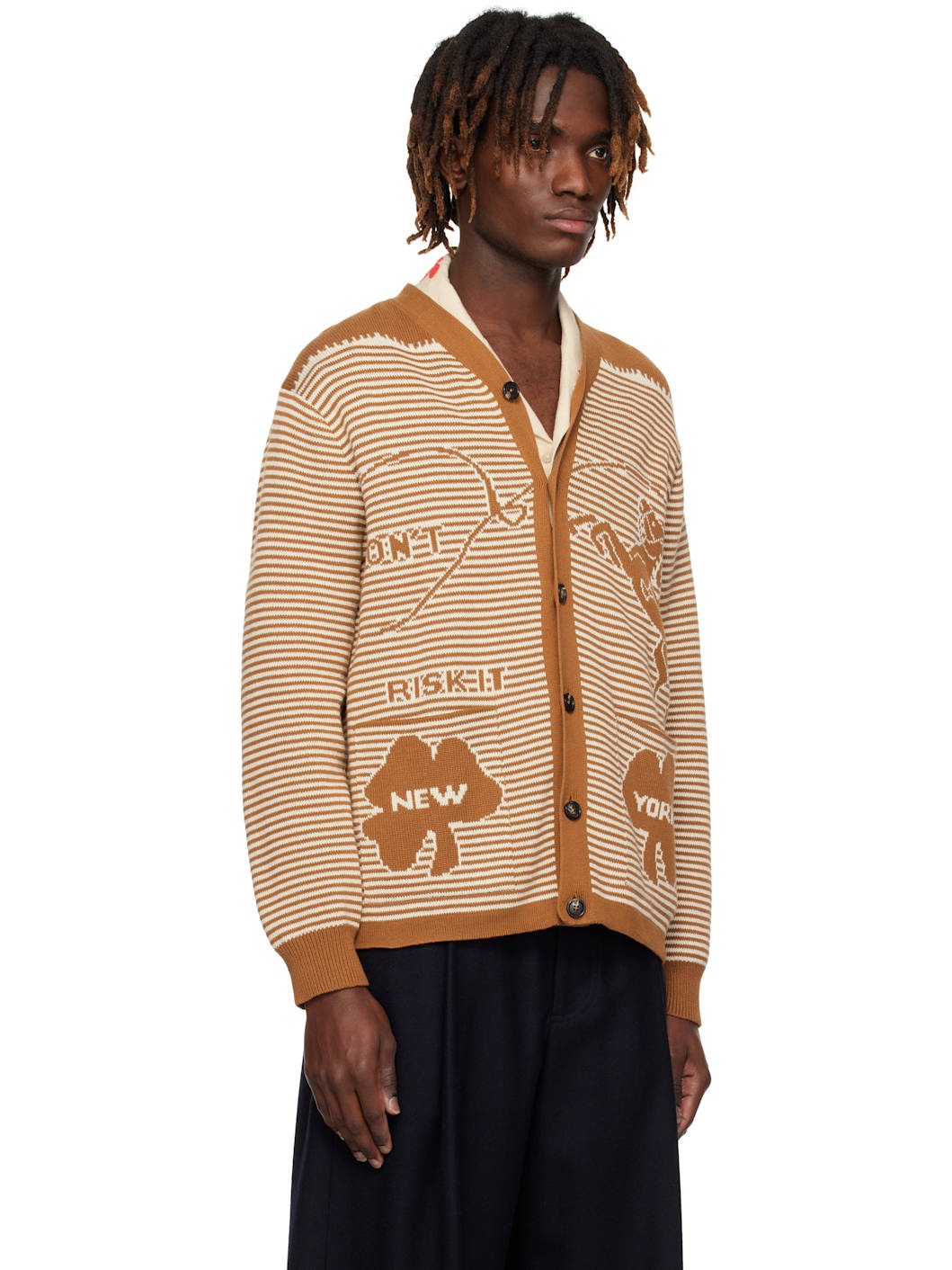 Brown & White Buckaroo Cardigan - 2