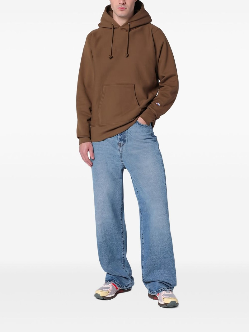 Champion logo-patch cotton hoodie outlook