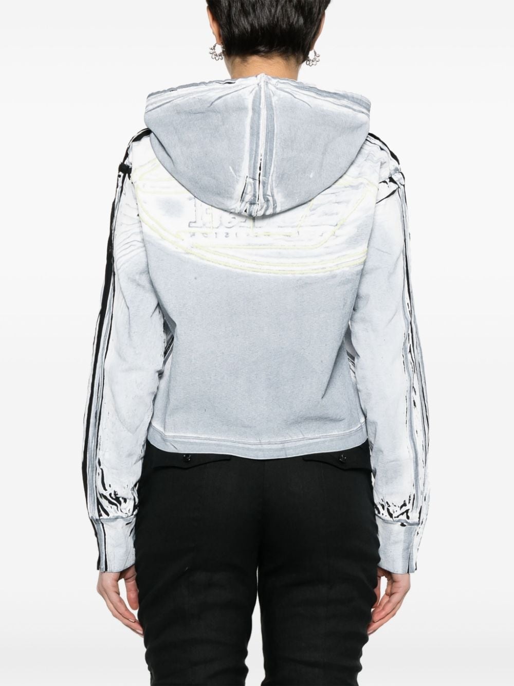 creased-paint cotton hoodie - 4