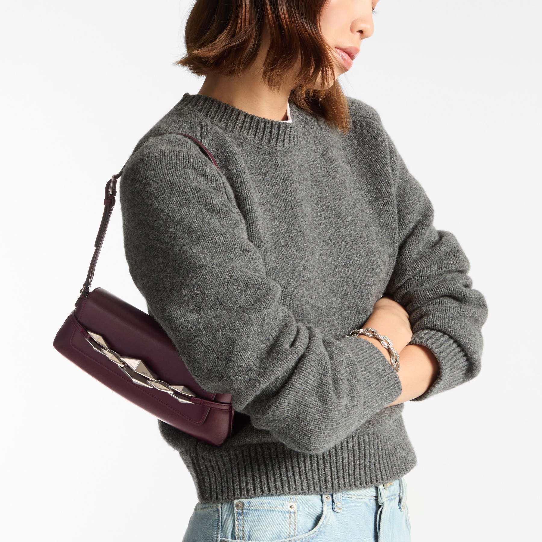 Diamond Shoulder East-West S
Garnet Calf Leather Shoulder Bag - 2
