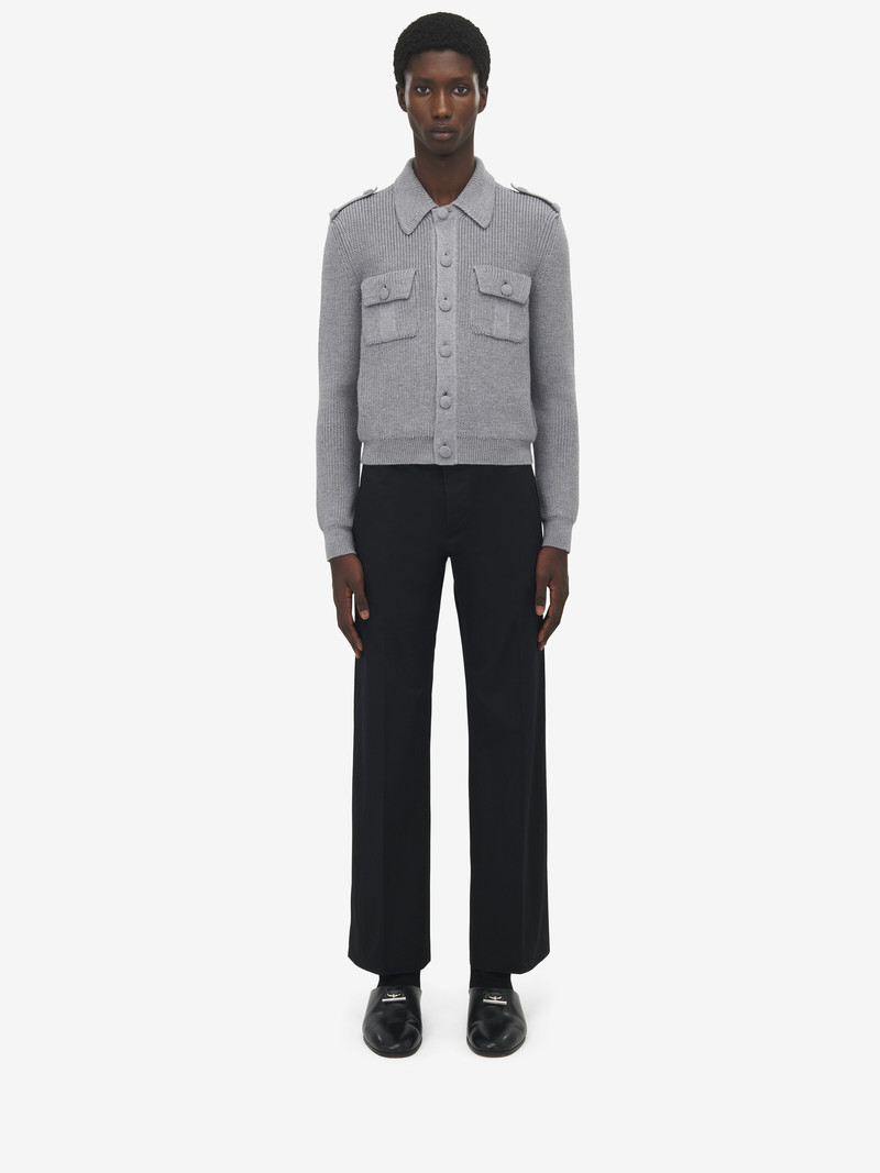 Half Cardigan Stitch Military Jacket 3