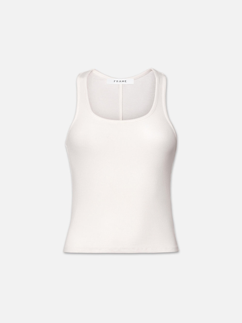 Rib Scoop Neck Tank in White - 1