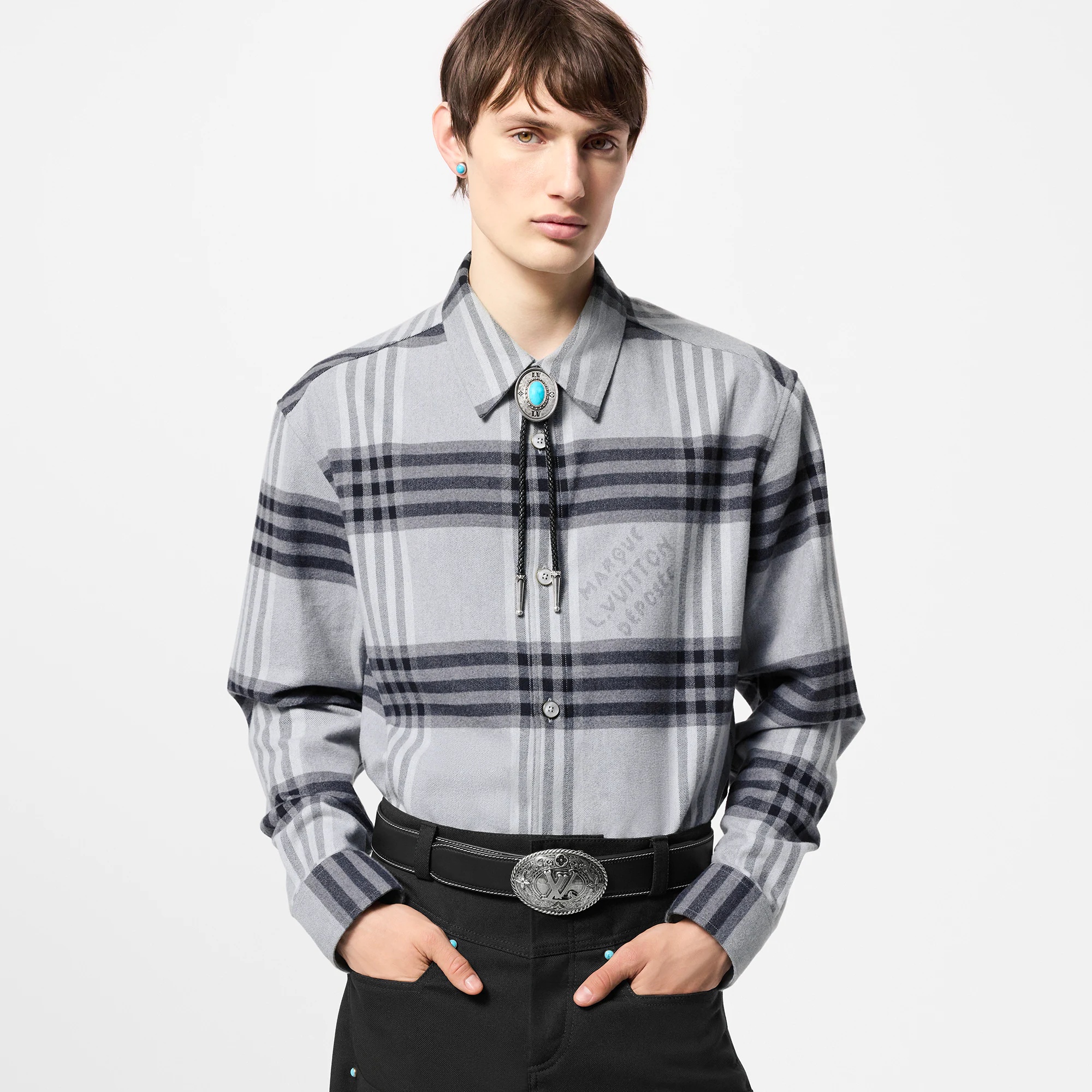 Long-Sleeved Cotton Flannel Shirt - 2