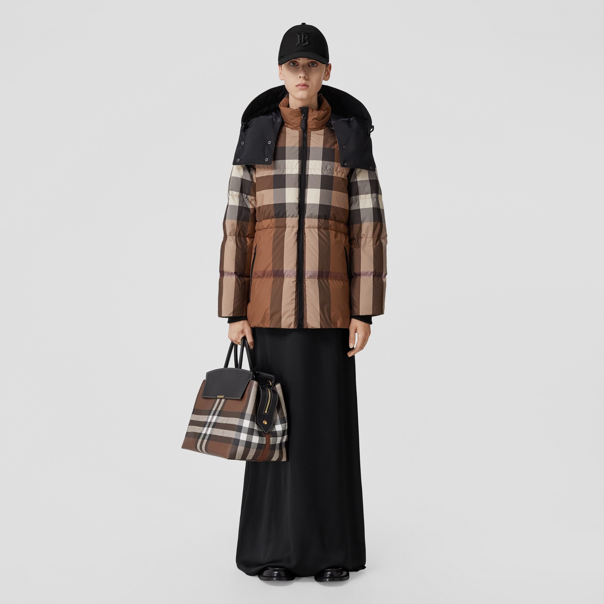 Detachable Hood Check Puffer Jacket - 2