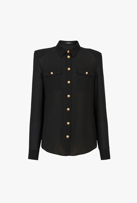 Black crêpe de Chine shirt - 1