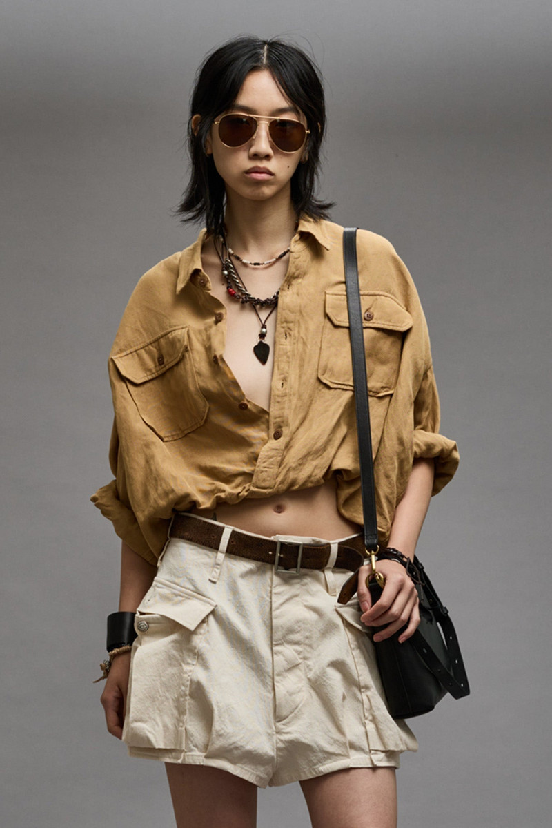 R13 CROSSOVER UTILITY BUBBLE SHIRT - KHAKI outlook