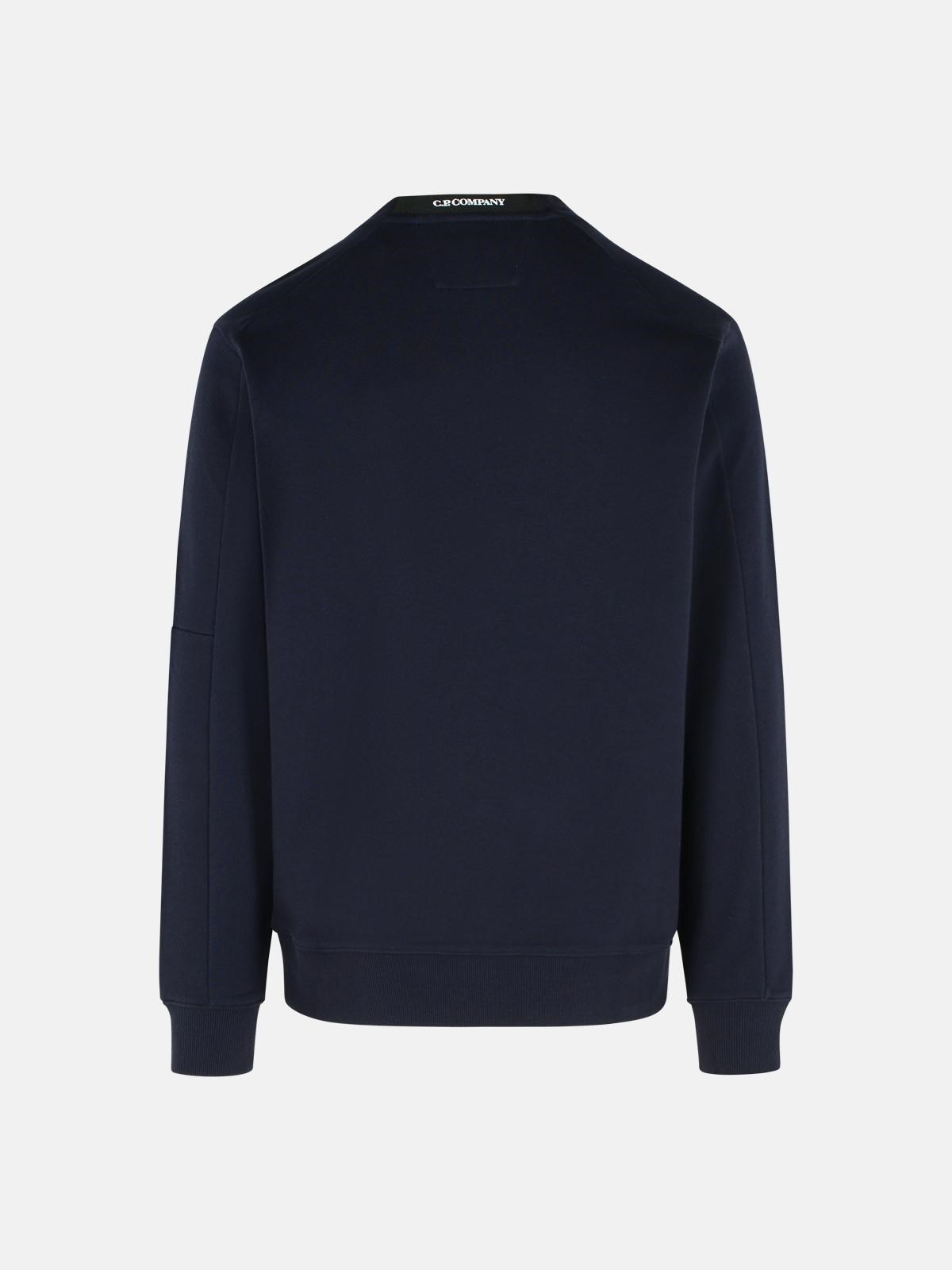 'RAISED' BLUE COTTON SWEATSHIRT - 3