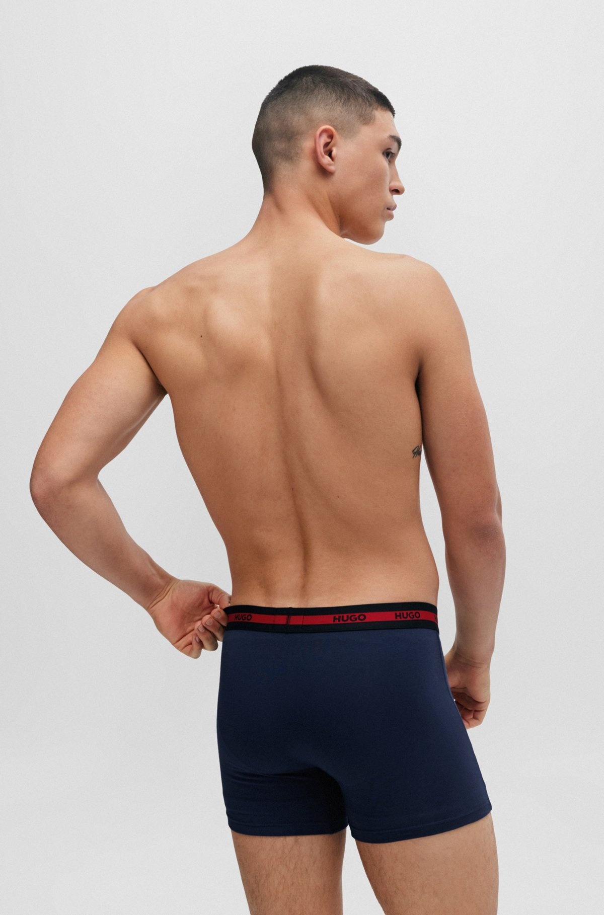 THREE-PACK OF STRETCH-COTTON BOXER BRIEFS WITH LOGO WAISTBANDS - 3