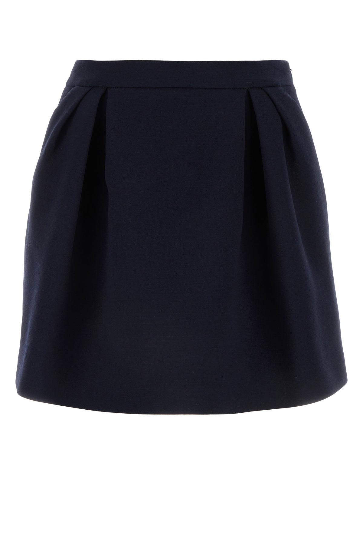 Navy blue wool mini skirt - 1