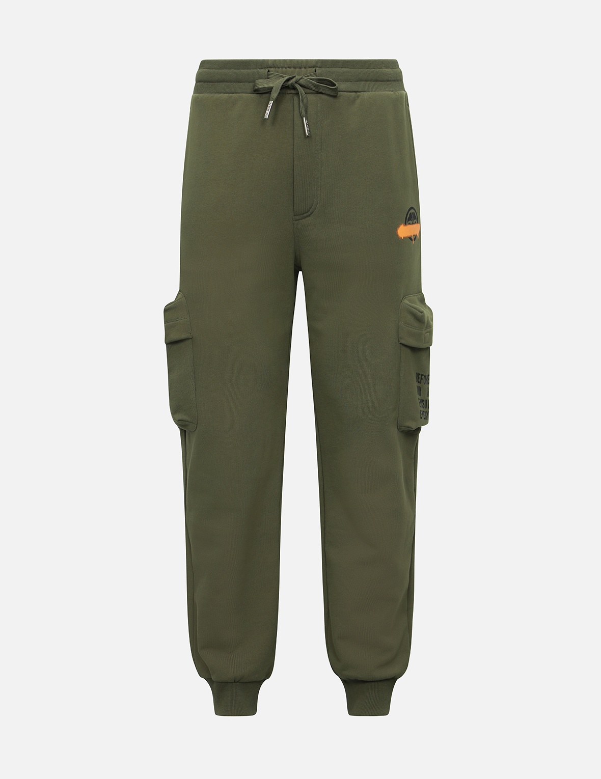 KAMON AND SLOGAN PRINT LOOSE FIT SWEATPANTS - 3