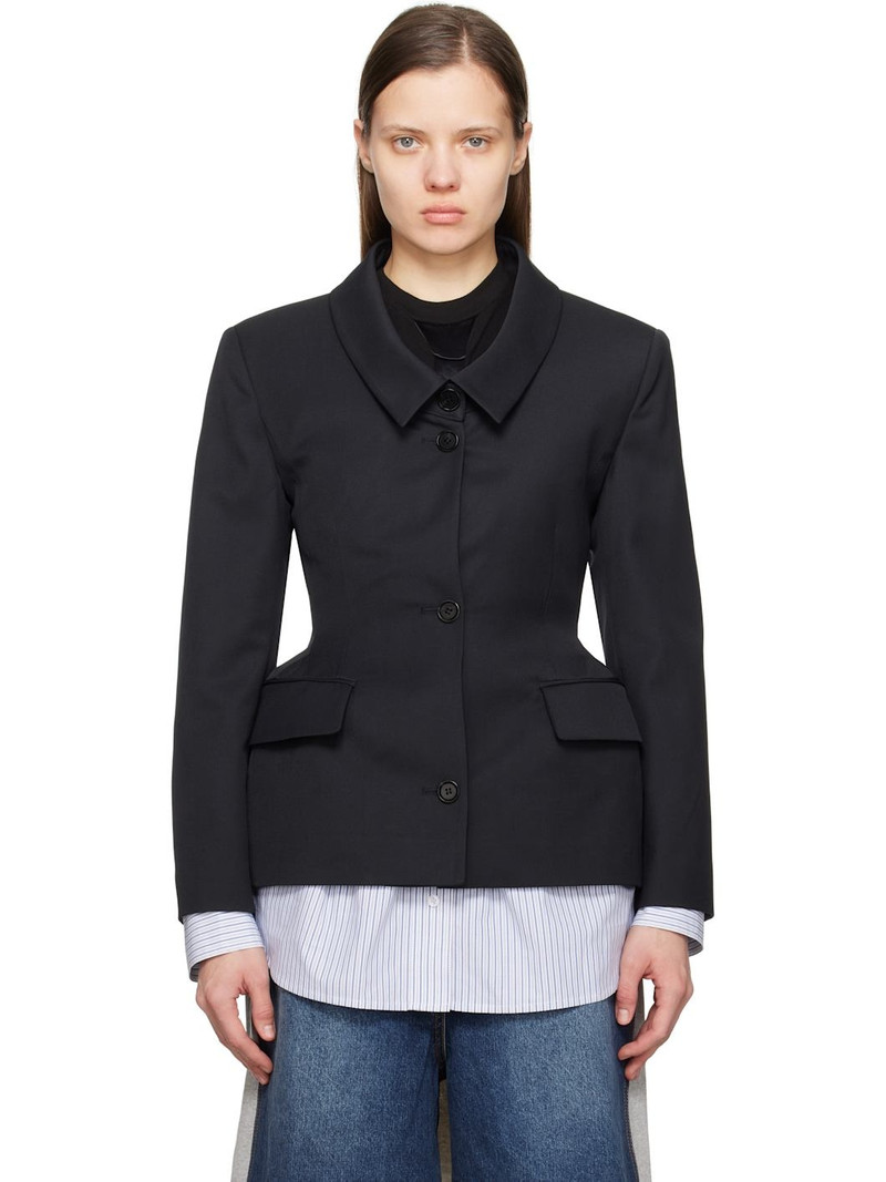 Navy Wool Reversible Blazer 1