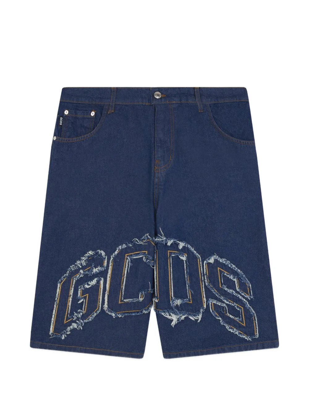 frayed logo-patch shorts - 1