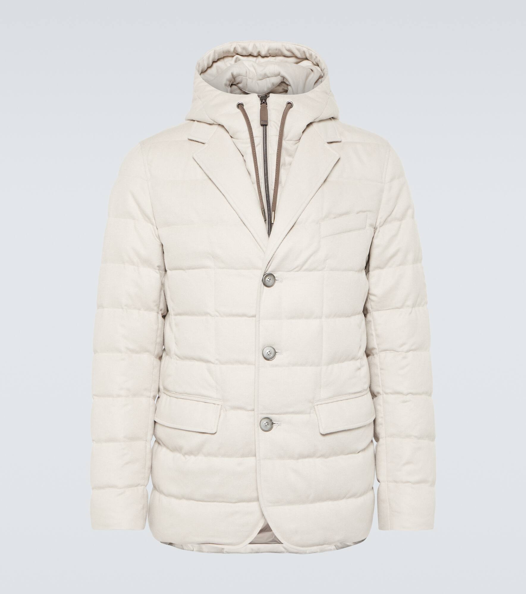 Quilted silk and cashmere coat - 1