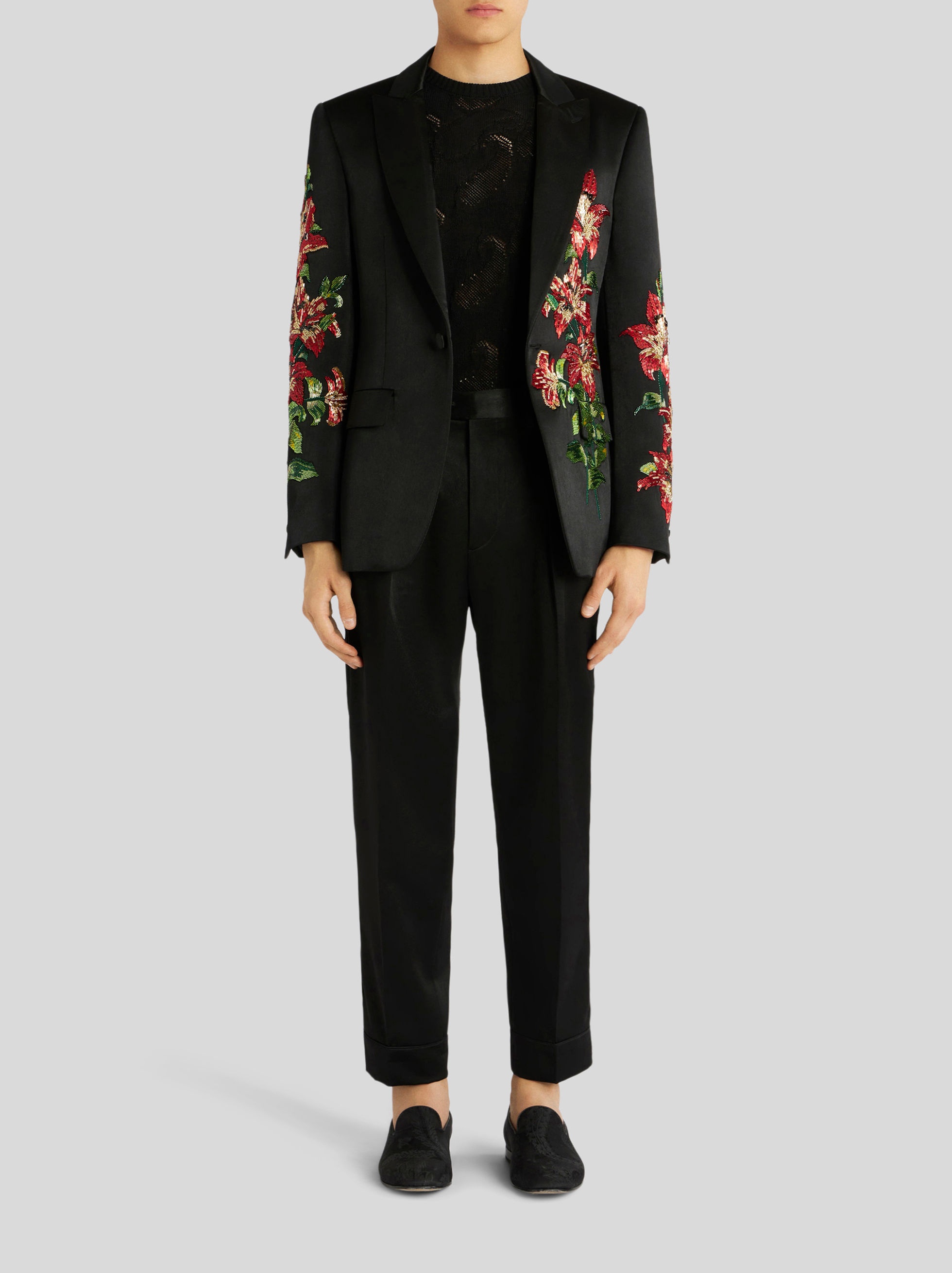 TAILORED FLORAL EMBROIDERY JACKET - 4
