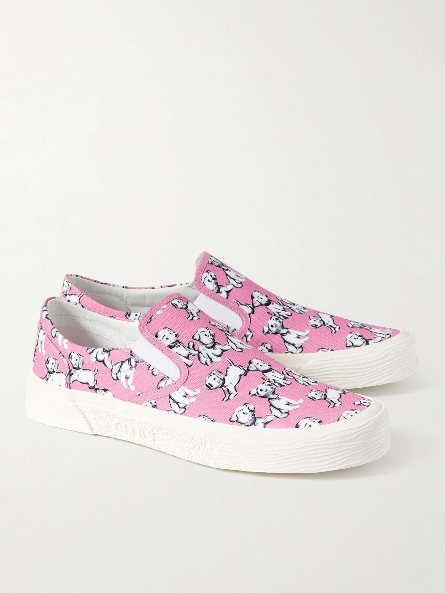 Printed Canvas Slip-On Sneakers - 4