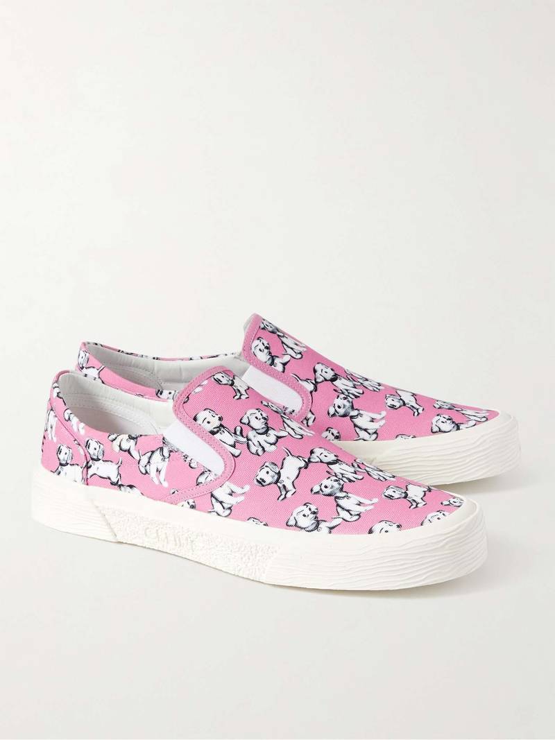 Printed Canvas Slip-On Sneakers 4
