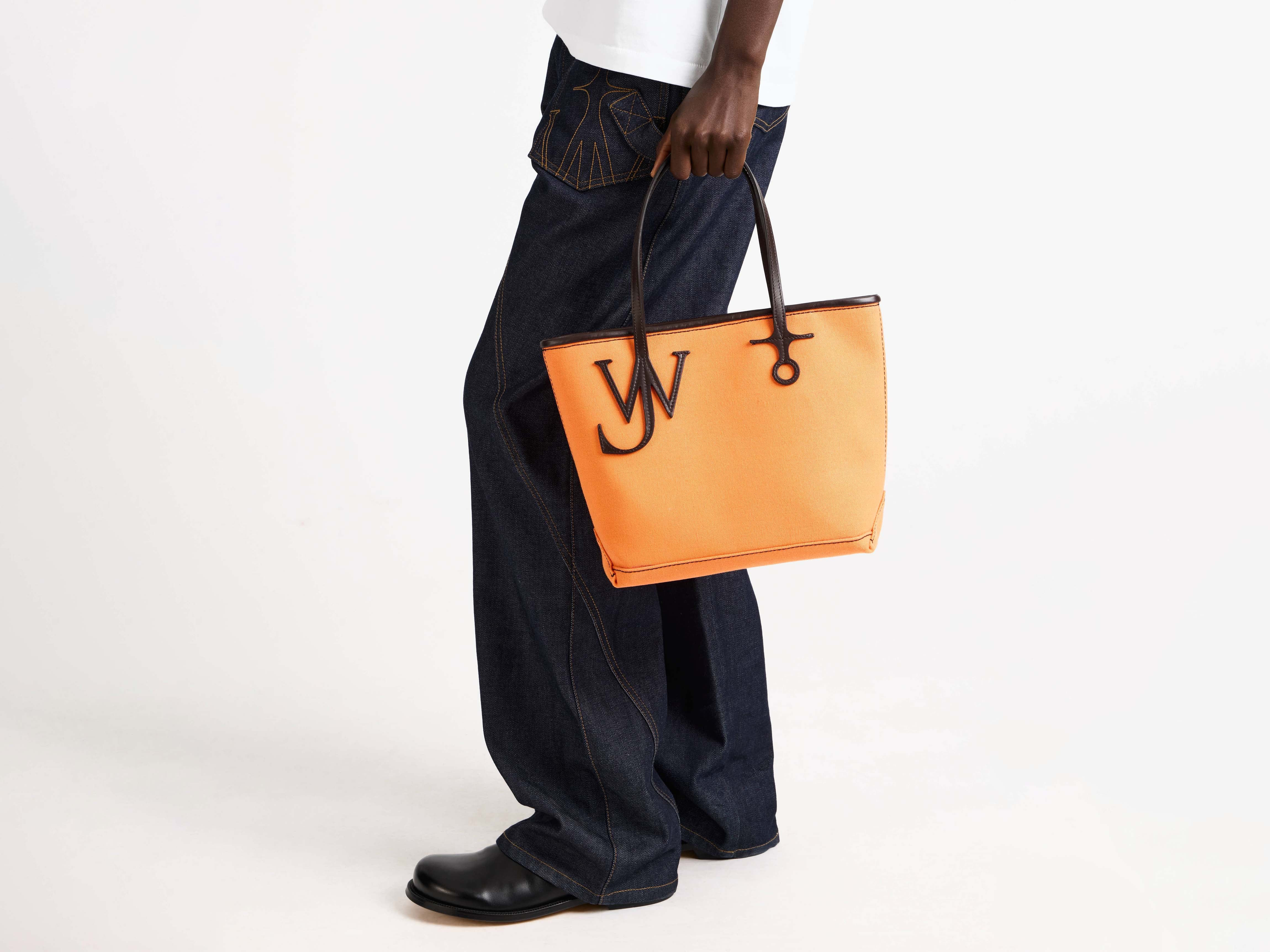SMALL ANCHOR CANVAS TOTE IN ORANGE - 2