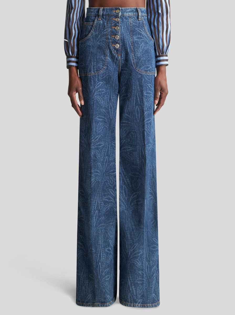 FLARED JEANS WITH PALM TREES - 2