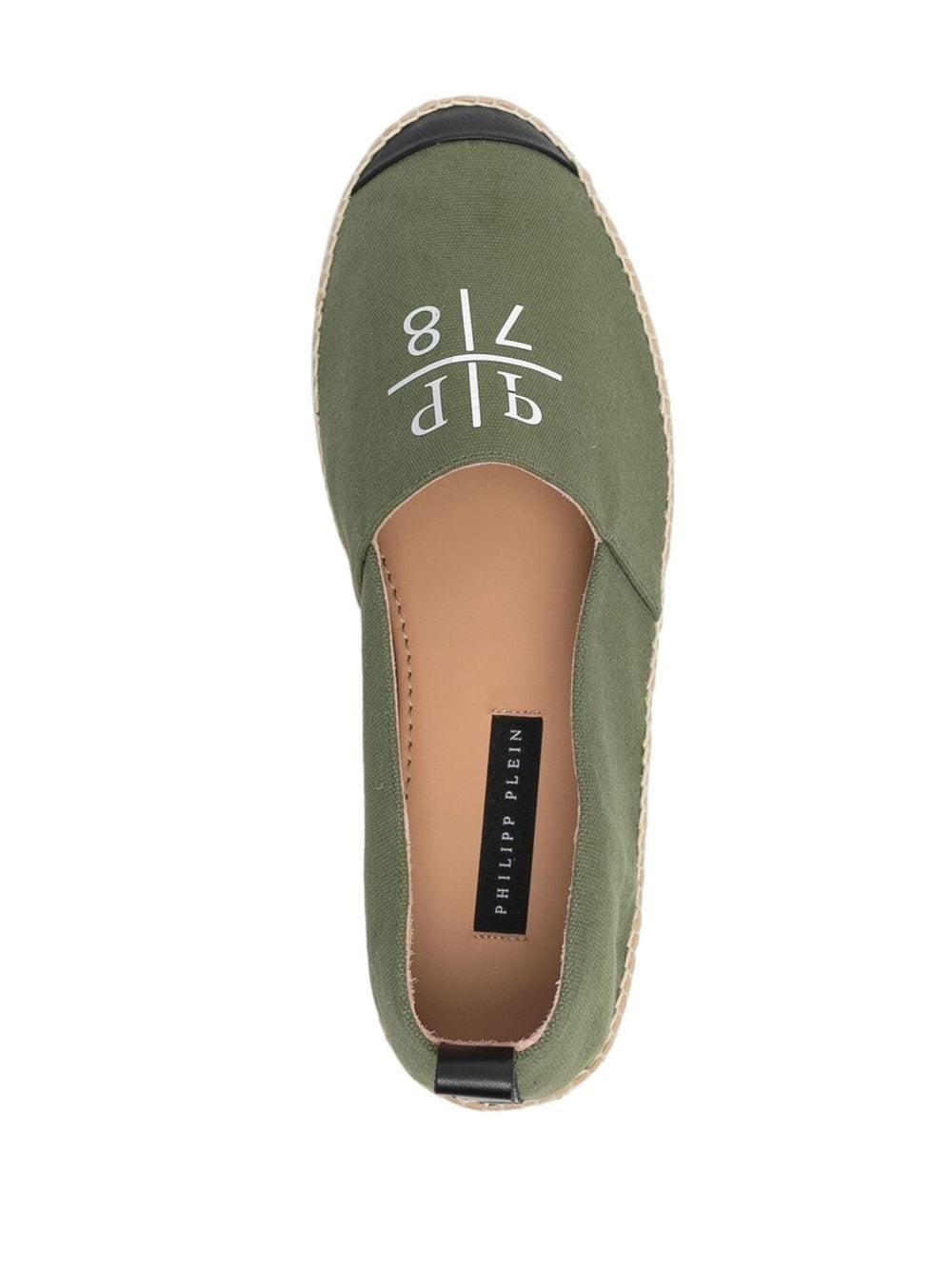 logo-print leather-trim espadrilles - 4