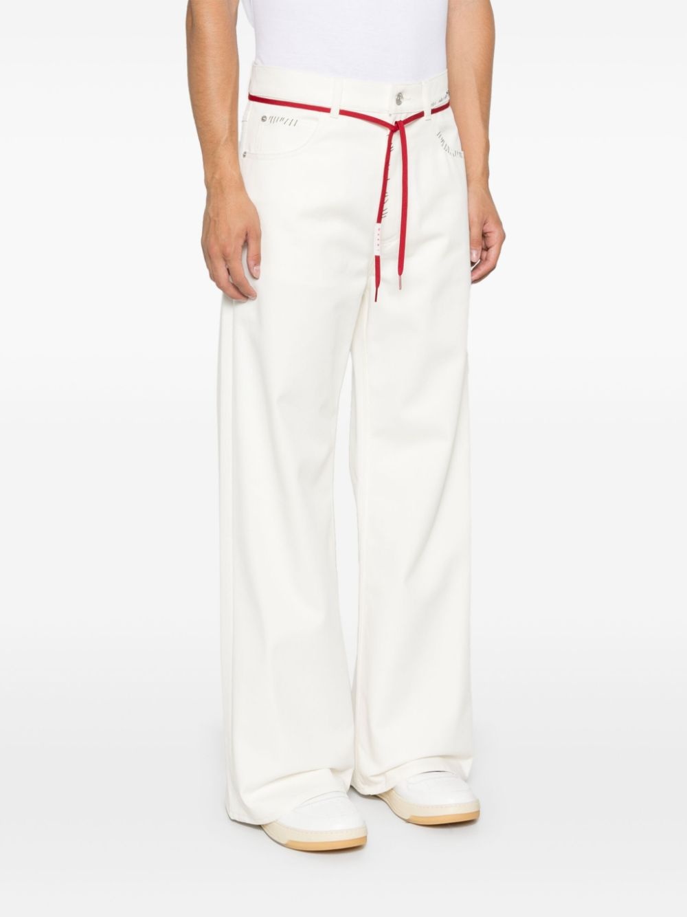 MARNI COTTON DRILL TROUSERS Pants White "WHITE" - 3