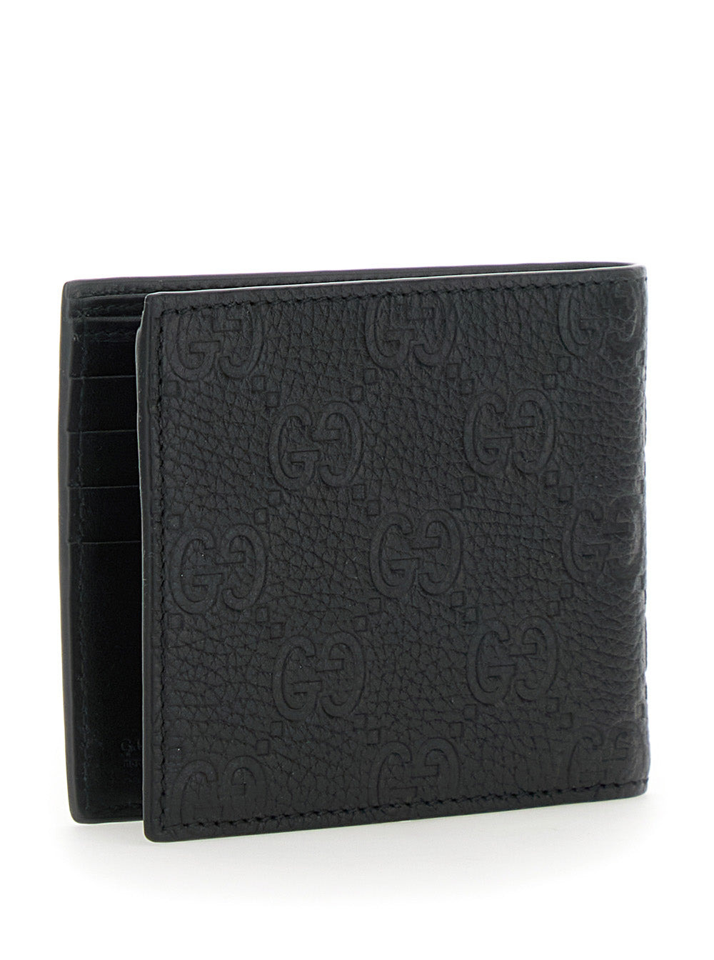 Gucci Men Black Bi-Fold Wallet With All-Over Gg Motif In Leather Man - 3