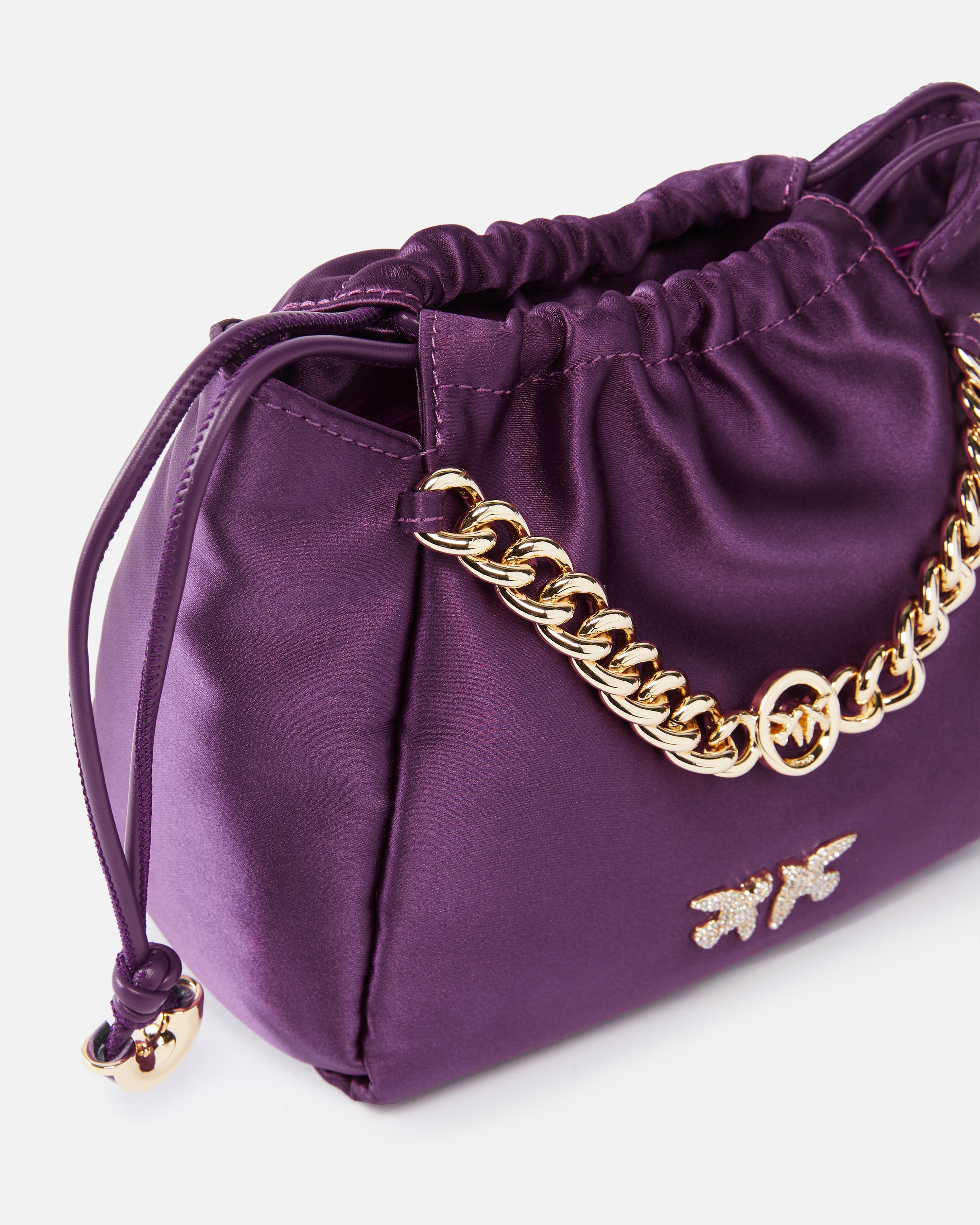 SATIN MINI CLUTCH BAG WITH CHAIN - 3