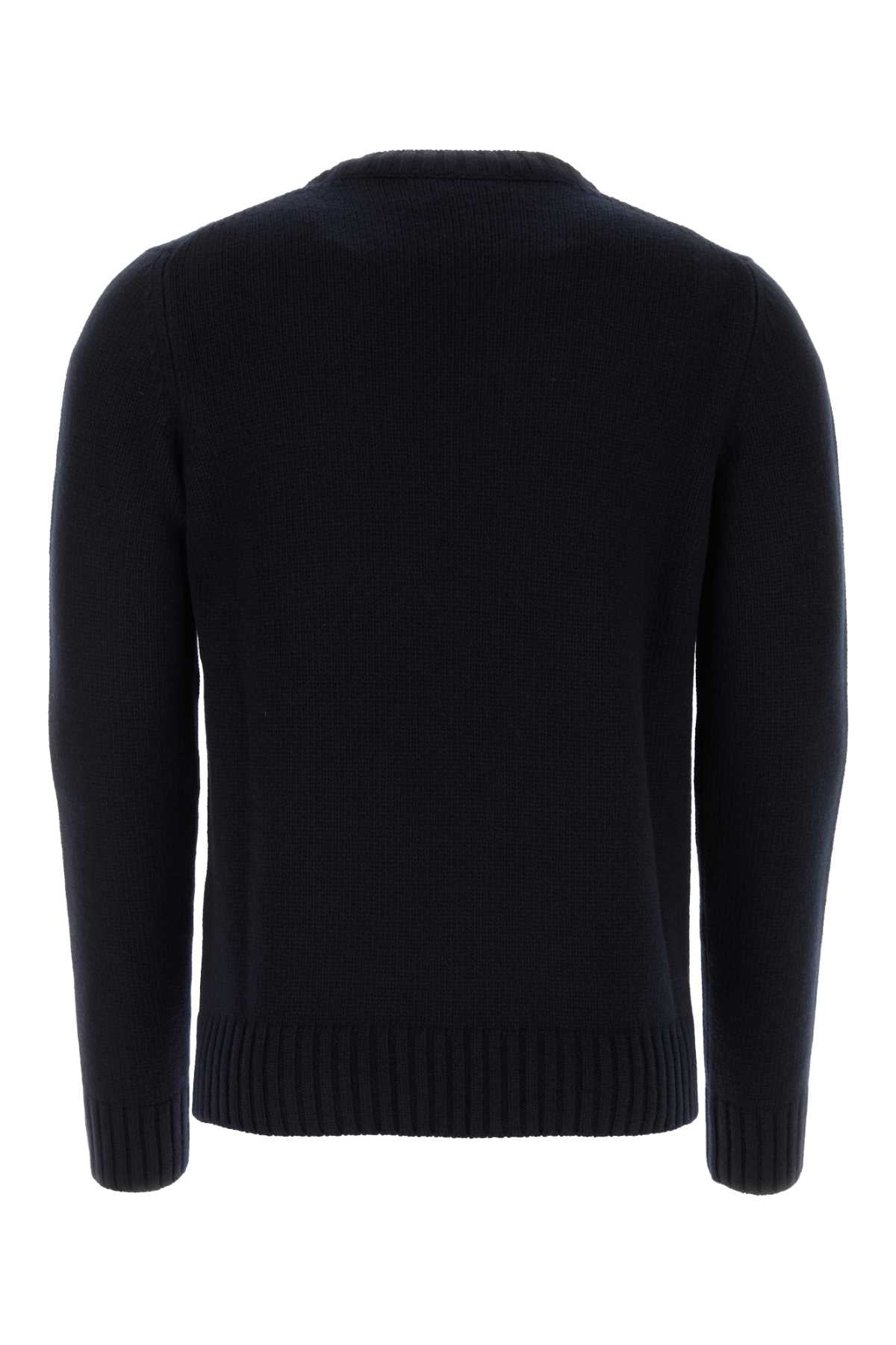 Prada Men Midnight Blue Wool Blend Sweater - 2