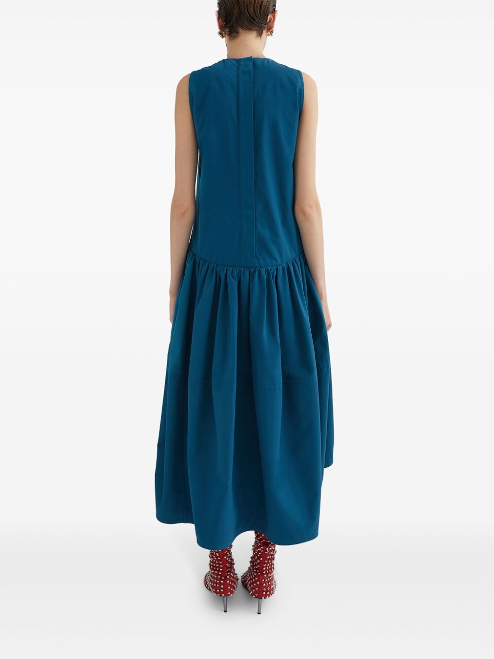 pleat-detail midi dress - 3