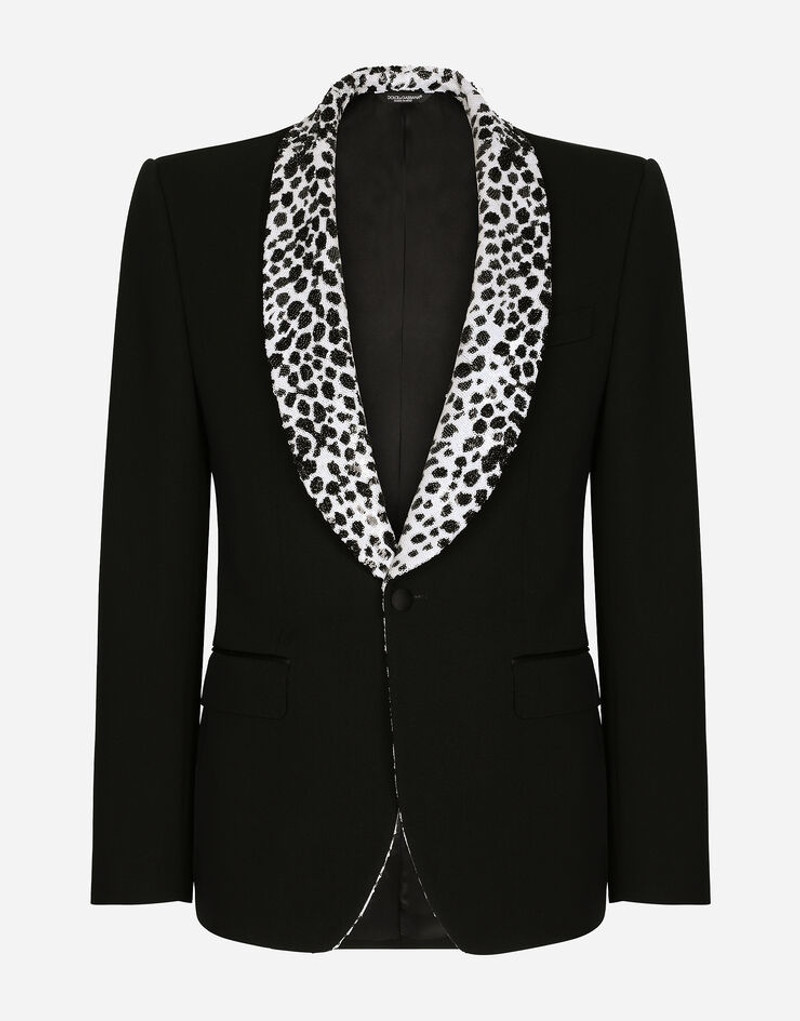 Single-breasted stretch wool Sicilia-fit tuxedo jacket 1