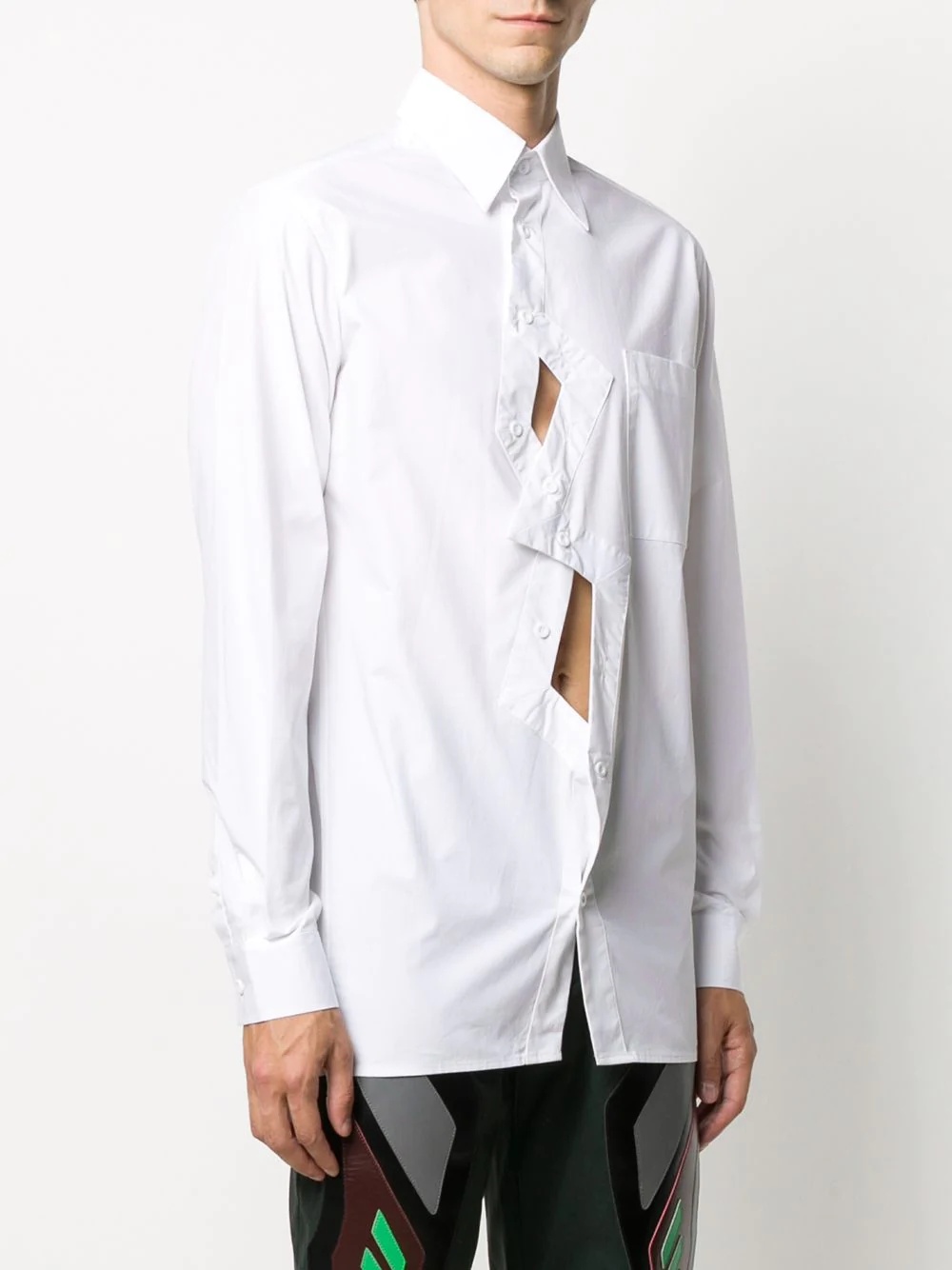 cut-out plain shirt  - 3