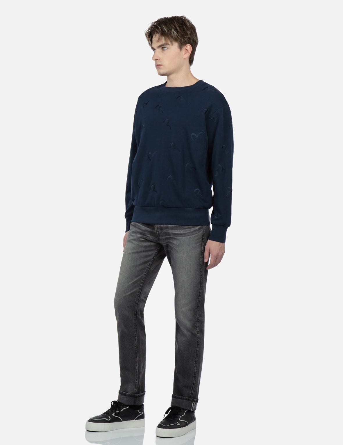 Seagull Pocket Print Slim Fit Jeans #2010 - 4
