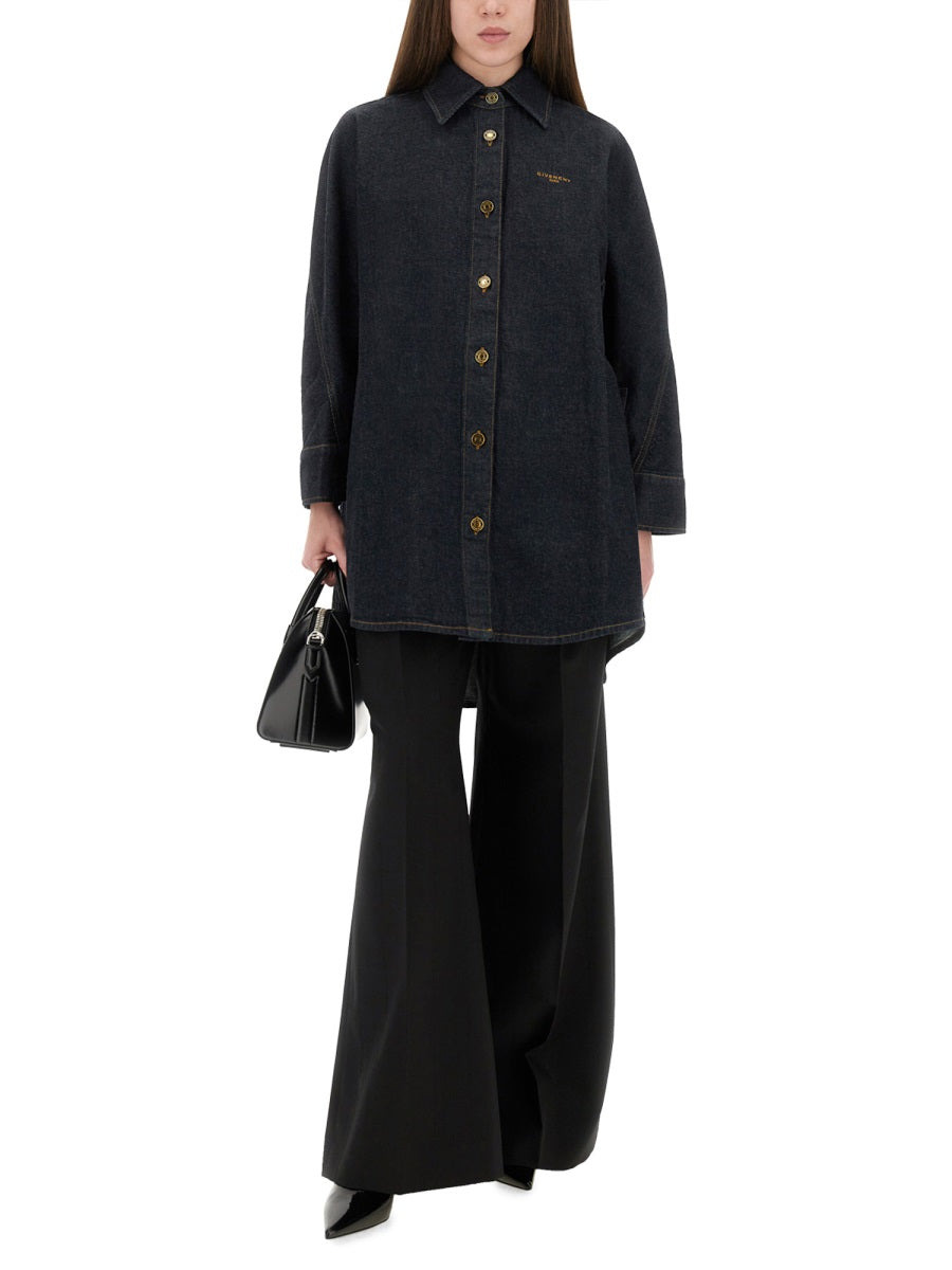 Denim Shirt With Embroidery - 2