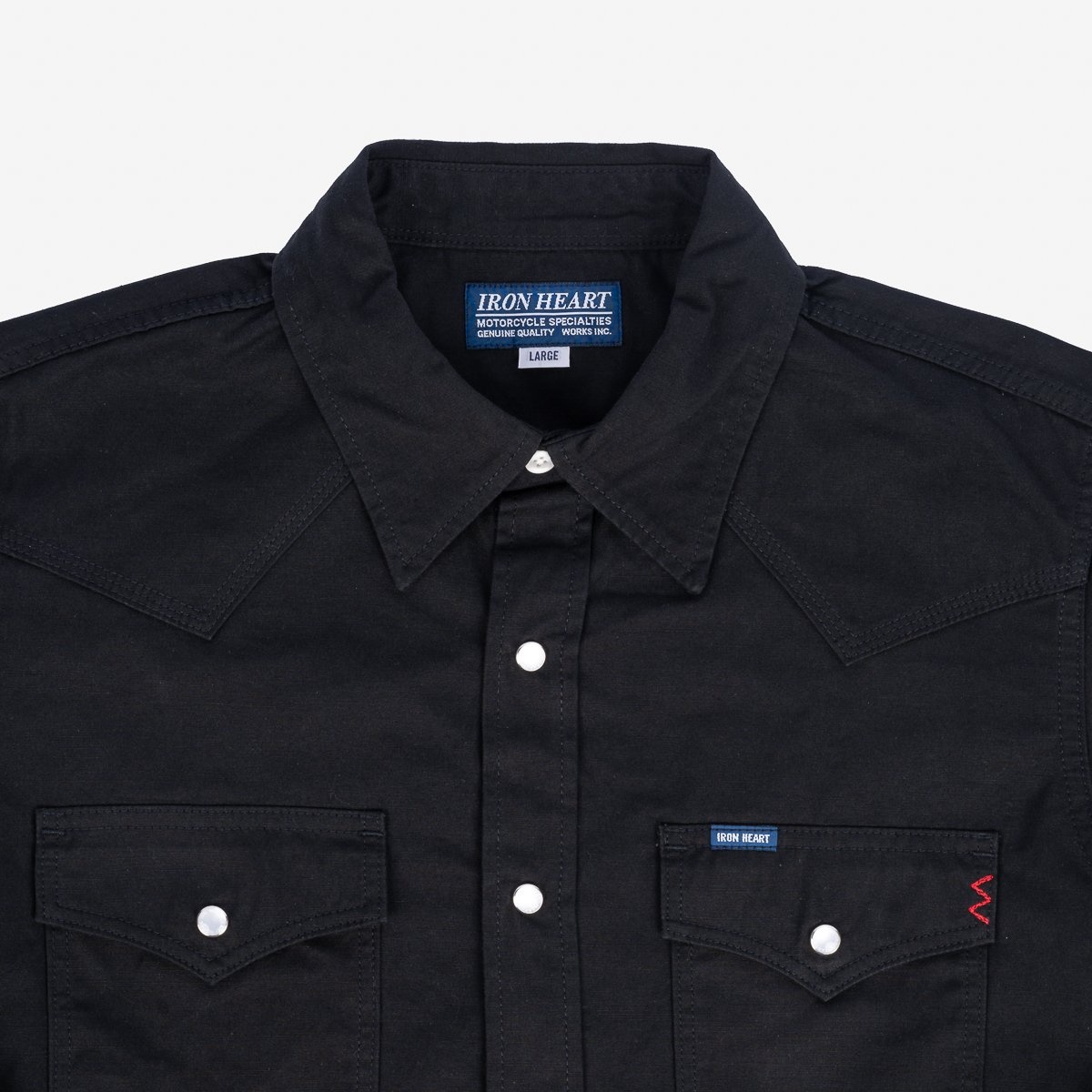 IHSH-394-BLK 7oz Fatigue Cloth Western Shirt - Black - 6