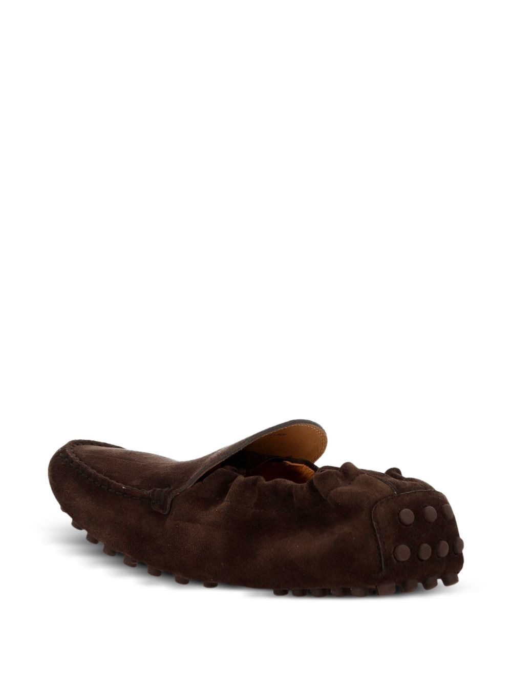 pebble-textured suede loafers - 3
