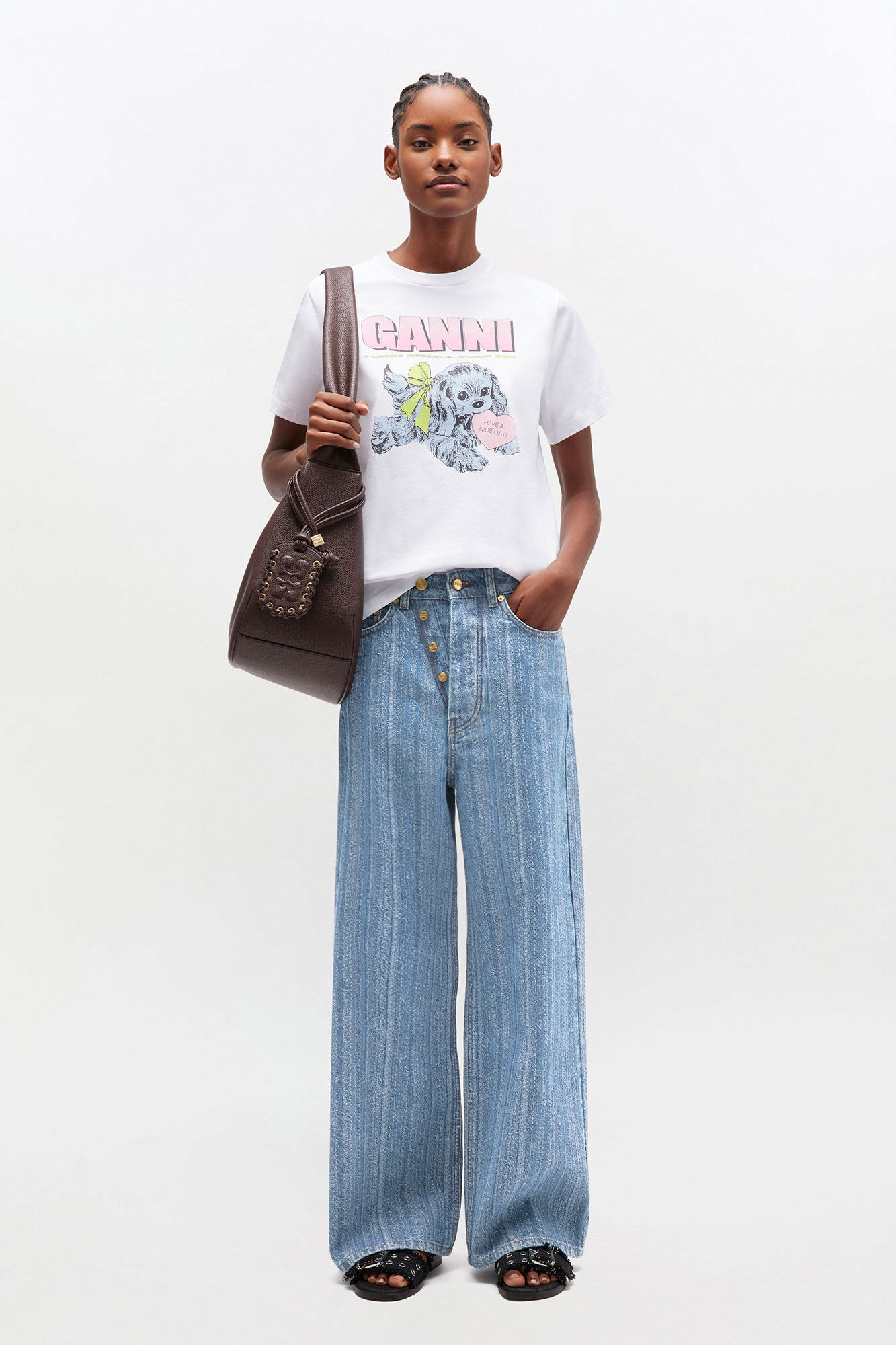 STRIPED BAGGY JEANS - 2